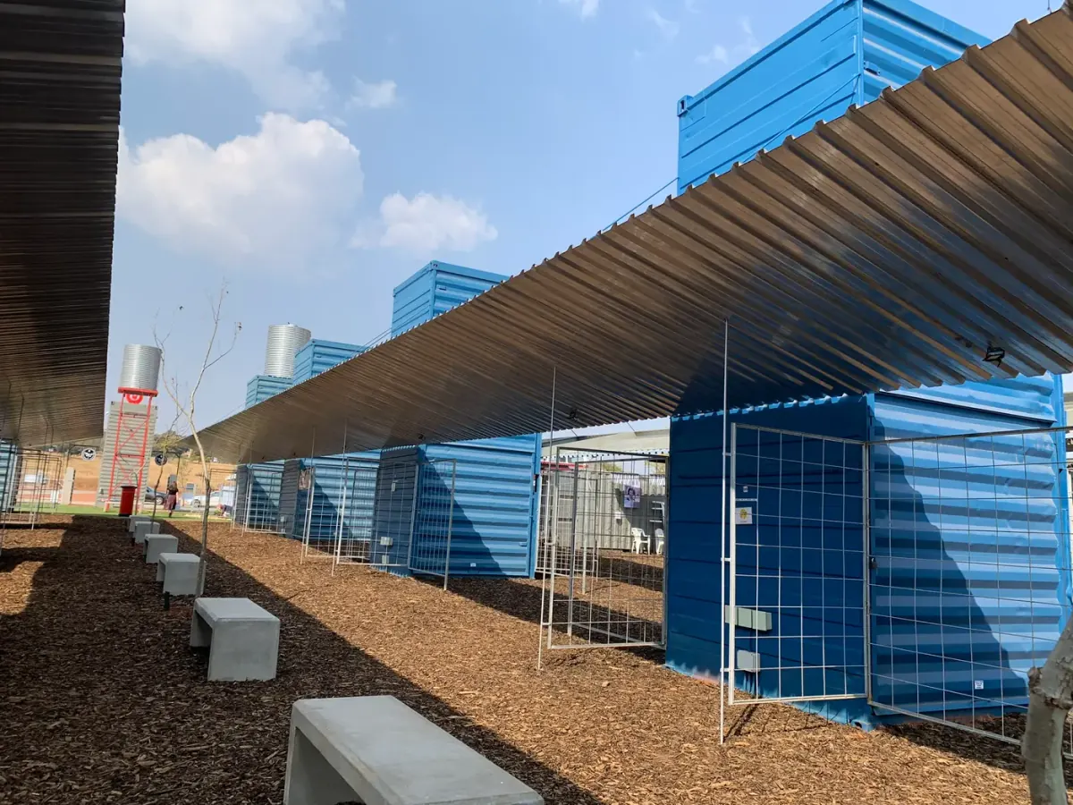 High cube containers on site