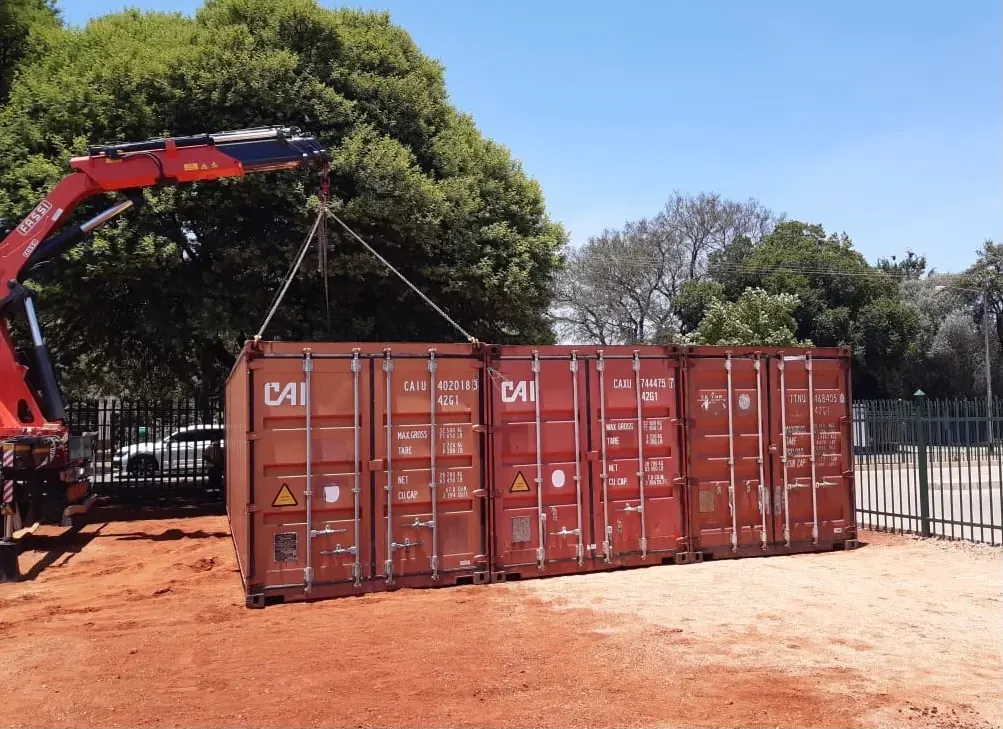 Shipping container loaded for transport
